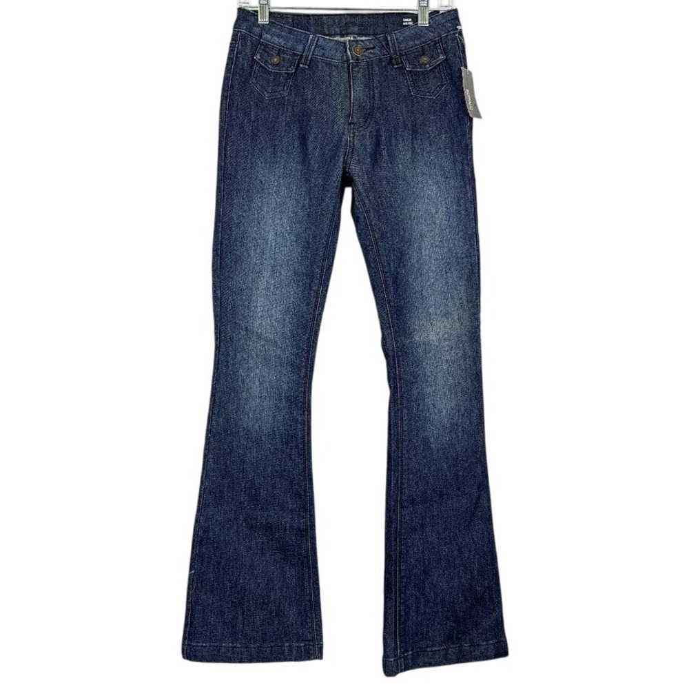 NWT Buffalo David Bitton Gallia Mid Rise Flare Jeans Women's 27 x 33 Dark Wash - Picture 1 of 14